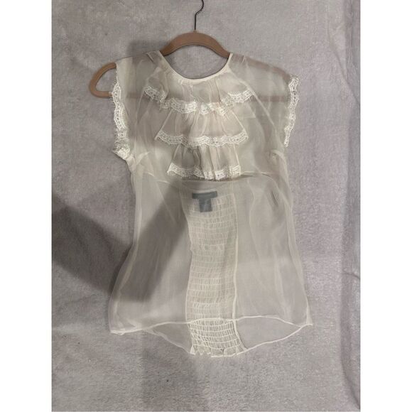 Arden B cream sheer women’s top blouse size S - Picture 1 of 5